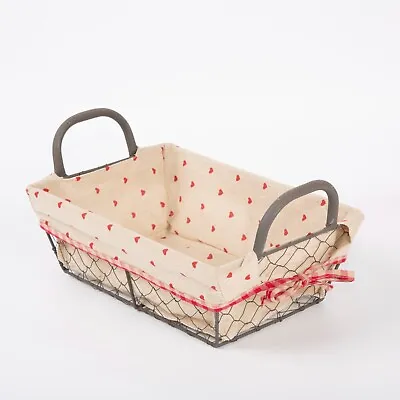 Wickerfield Metal Wire  Basket With  Lining Storage Kitchen Bathroom  X 2 • £8.99