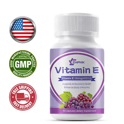 Vitamin E 400 IU 180mg Capsules - Supports Skin Hair Immune And Eye Health • $11.99