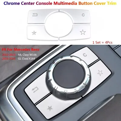 4x Center Multimedia Button Cover Trim Sticker For Mercedes Benz ML GL W166 X164 • $12.34