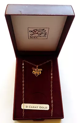 Elizabeth Duke 9ct Gold Necklace 'Special Nan' Fine Lightweight Chain BNIB • £64.95