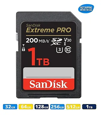 Sandisk Extreme Pro SD Card 64GB 128GB 256GB 512GB 1TB Memory Card Canon Nikon • $13.98