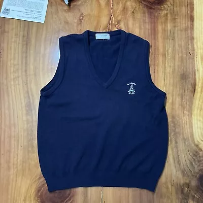 Ballybunion Golf Club Merino Wool Sweater Vest Blue Navy Men's Large Glenmuir E1 • $29.99