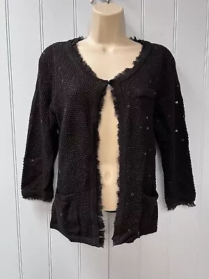  My Favorite Things Colleen Lopez Open Front Sequins Cardigan Sweater Size XS • $17