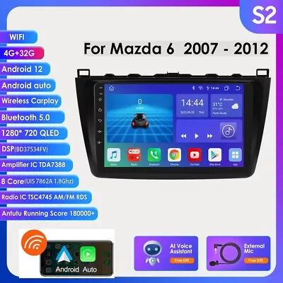 For 2008-2012 Mazda 6 9''Android 10 Car Radio Stereo GPS CarPlay Auto 4+32G PIP • $170.10