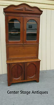 62385   Antique Victorian 2 Pc Secretary Desk W/ Bookcase Top • $600