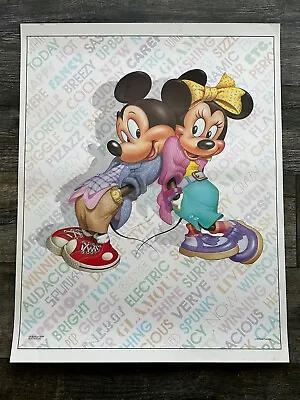 MICKEY & MINNIE Mouse Vintage Poster Walt Disney 1986 Official Childrens Bedroom • $19