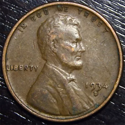 1934 D Lincoln Wheat Penny • $0.01