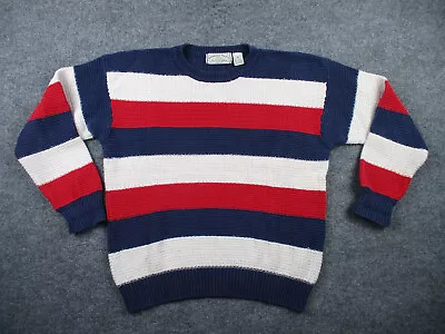 Vintage American Eagle Sweater Adult M Colorful Striped Knit Pullover Crew Mens • $39.25