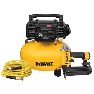 6 Gal. 18-Gauge Brad Nailer And Heavy-Duty Pancake Electric Air Compressor Combo • $308.91