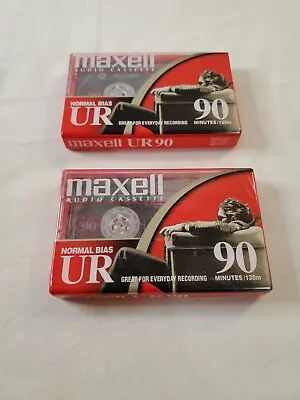 NOS Maxwell UR 90 Minute Blank Audio Cassette Tapes  Normal Bias Lot Of 2 Sealed • $6.99