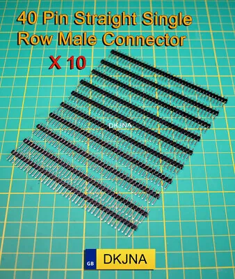 10PCS 40 Pin 1x40 Single Row Male 2.54 Breakable Pin Header Connector Strip Row • £2.25
