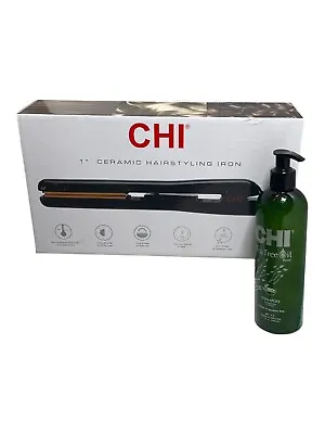 CHI 1'' CERAMIC Flat Iron Hair Straightener OPAL BLACK MODEL FREE CHI Shampoo • $52