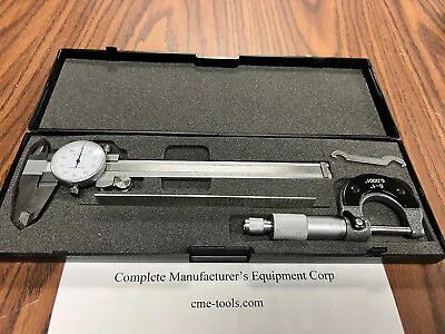 6 X0.001” DIAL CALIPER & 0-1”x0.0001” Micrometer & 6” 4R Ruler 3pcs/set Kit #003 • $49.95