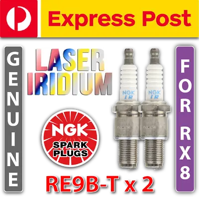 2 X Laser Iridium RE9B-T Trailing Plugs For 1.3L 13B-MSP Wankel Rotary Incl. FE • $90