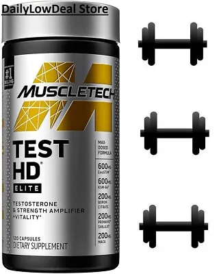 MuscleTech Test HD Elite Testosterone Booster For Men 120 Capsules EXP: 07/2025 • $64.90