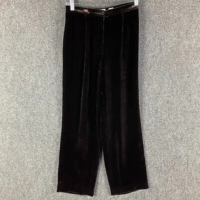 Ann Taylor Petites Pants Women's 4P Suit Pants Rayon Silk Velvet Brown • $21.99