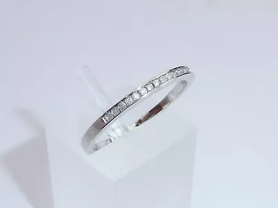 Ladies 925 Solid Silver Brilliant Cut 17 Stone Diamond Half Eternity Ring • £29.50