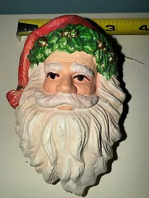 Vintage Christmas Tree Ornament Plastic Santa Head 4” Tall Approx. • $0.99