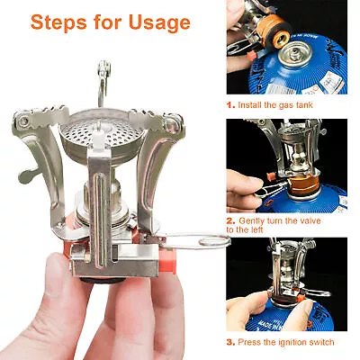 3000W Folding Mini Ultralight Outdoor Camping Cook Burner Gas Stove Strong Power • $15.49