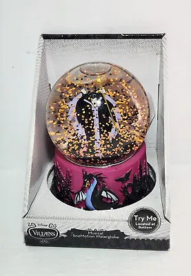 Disney Villians Maleficent & Dragon Snowmotion Musical Wind Up Snowglobe • $39.95