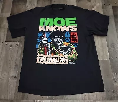 Rare Vintage Changes The Three Stooges Moe Knows Hunting 1990 T-Shirt 90s Sz XL • $39.99