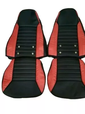 Datsun 340Z/260Z/280Z Synthetic Leather Sports Seat Covers Red & Black • $247