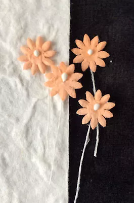 20 Flowers Peach Daisy Mulberry Paper Tiny Flower Miniatures Tear Bears Easter • $2.19