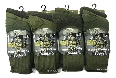 £19.99 • Buy 12 Pairs Mens Army Military Patrol Combat Swat Boot Chunky Hiking Socks Thermal