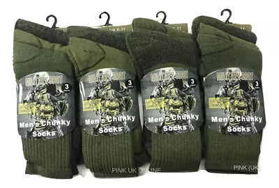 12 Pairs Mens Army Military Patrol Combat Swat Boot Chunky Hiking Socks Thermal • £19.99