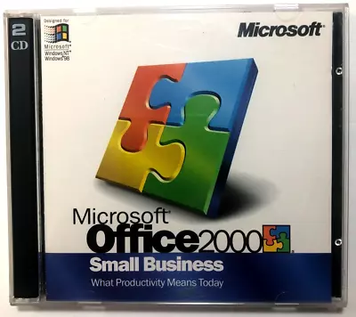 1999 VTG Microsoft Office 2000 Small Business 2-CD Set + Works Home CD (23099) • $29.97