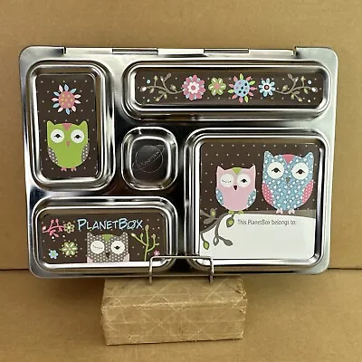 PlanetBox Rover Stainless Steel 5 Slot Lunch Box W/Owl Magnets • $36.99