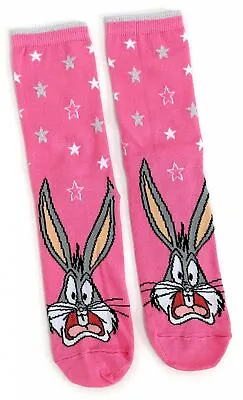 Ladies Bugs Bunny Hot Pink Looney Tunes Socks 4-8 UK / 37-42 Eur / 6-10 US • £8.29