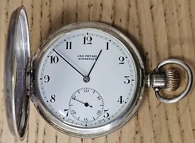 Antique Sterling Silver Demi Hunter Manual Pocket Watch C.1912 By ALD Dennison • $72.41