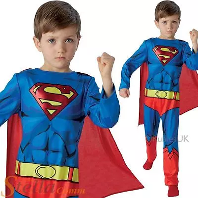 £15.99 • Buy Boys Classic Comic Book Superman Superhero Fancy Dress Costume Child Outfit