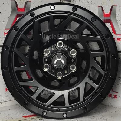 $840 • Buy 18x9 6x139.7 6x5.5 HARTES METAL MONSTER MATTE BLACK GLOSS RIVET TRUCK WHEELS SET
