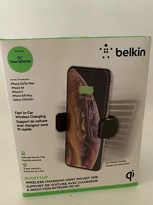 Belkin Boost Up Air Vent Mount 10W Qi Fast In-Car Wireless Charger Qualcomm 3.0 • $14.99