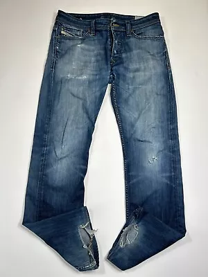 Diesel Jeans Mens 30x32 Blue Denim Viker Button Fly Straight Stretch Pocket USA • $42.49