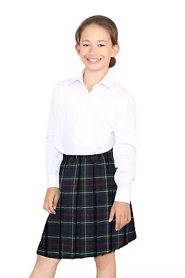 Girls Uniform Skirt Box Pleated All Round Elasticated Waist School Kids Skirts • £16.28