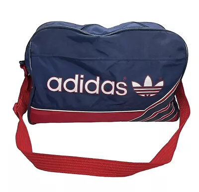 Vintage 1980’s Adidas Large Duffle Gym Bag Blue & Red • $49.99