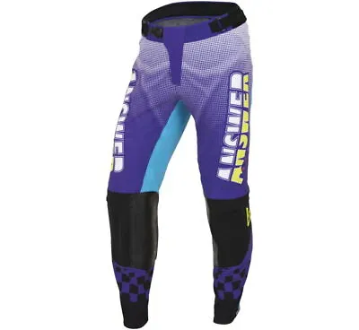 Answer Racing A22 Elite Revolution MX Off-Road Pant Purple Men's Sizes 28 - 42 • $39.99