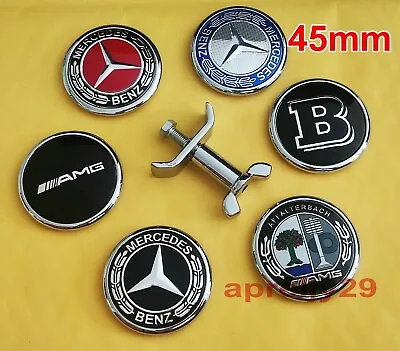 $19.99 • Buy 45mm Mercedes Benz Bonnet Badge Hood Emblem Sticker C S E Class W204 E260 E300