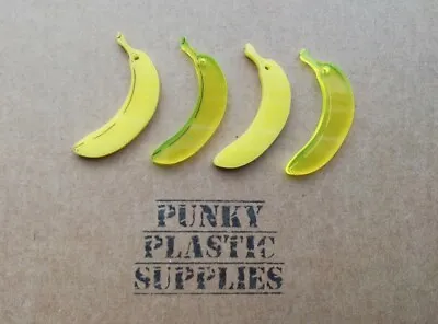 5x Banana Laser Cut Acrylic Charms/pendants/ Cabochons/ Jewellery Making/fruit • £2