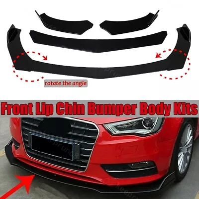 Front Bumper Lip Spoiler Splitter Gloss Black For Audi A1 A3 A4 A5 A6 A7 A8 S5 W • $42.98