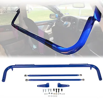 Stainless Steel 49  Racing Seats Safety Seat Belt Roll Harness Bar Rod Blue Bar • $72.80