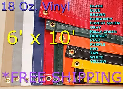 $98 • Buy 6' X 10' 18 Oz. Waterproof Heavy Duty Vinyl Tarp - Truck Trailer Equipment Cover