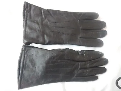 Totes Isotoner Ladies Black Leather Gloves Size Large • £9.50