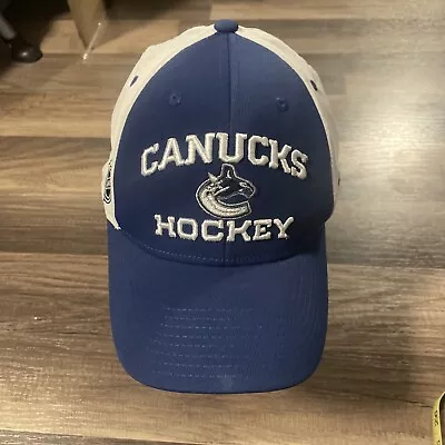 Vancouver Canucks Blue & White Hockey Hat NHL Cap Reebok Fitted Small Medium • $14