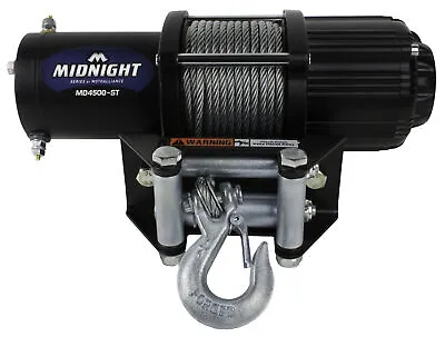$135.99 • Buy VIPER Midnight 4500lb ATV/UTV Winch Kit With 50 Feet Steel Cable