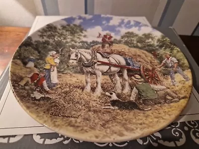 Wedgwood Life On The Farm Haymaking John L.chapman Ltd Edition Plate 1989 Boxed • £2