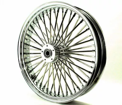 DNA 21 X 3.5 Chrome 52 Fat Mammoth Spoke 25mm Front Wheel Rim Single Disc Harley • $599.95